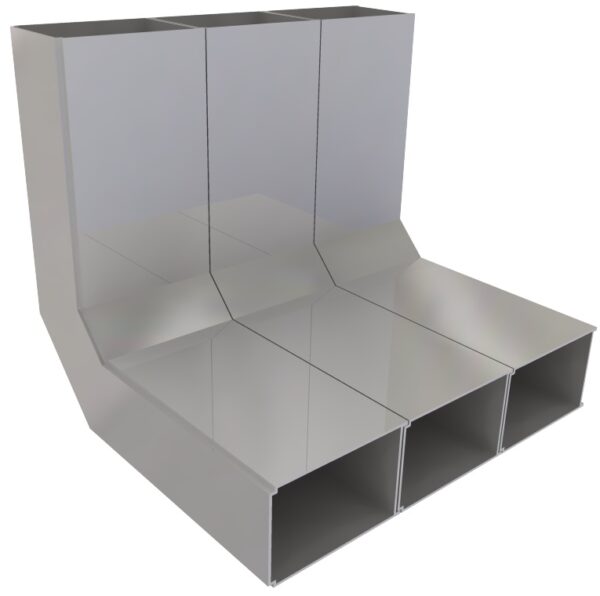 Produktbild UFK 225 052  -  Vertikalkrümmer zu UFK 50, 3-zügig, 225 x 50 mm